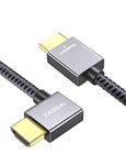 XAOSUN Right Angle HDMI 2.0 Cable(18Gbps,4K/60Hz HDMI 2.0 High-Speed 90 Degree Right Angled HDMI Cord [2m],Specially Design for Macbook PRO 2021,Laptop,Monitor,PS4,Xbox,Fire TV,&More(Grey)