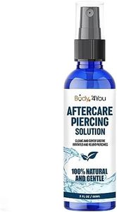 BodyJ4You Piercing Aftercare Spray - Saline Cleanser Natural Recovery Solution - Ear Gauges Nose Lip Belly Button - Wound Wash Keloid Treatment Bump Removal - Sea Salt Aloe Rosemary - 2 Fl Oz