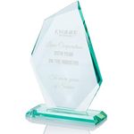 Personalised Iceberg Outstanding Contribution Jade Glass Trophy/Award | Crystal Display Plaques | Custom Glass Awards for Employee of the Month and other Special Occasions (Custom Text+Logo, 19.5cm)