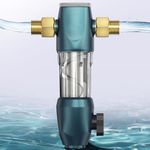 40 Micron Reusable Spin Down Sediment Filter: Ideal for Whole House Pre-Filtration in City/Well Water Systems - Featuring 1" MNPT, 3/4" FNPT, and 3/4" MNPT Connections