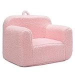 BEJOY Kids Sofa Ultra-Soft Snuggle Foam Filled Chair, Single Cuddly Sherpa Reading Couch for Boys and Girls, Pink