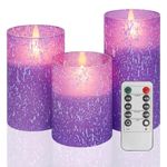 Mingfuxin Flameless Candles, Battery Operated Candles, 2024 LED Indoor Flameless Candles with Remote & Timer for Bedroom, Home, Wedding, Birthday Decoration，H 4" 5" 6"，Set of 3