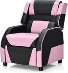 ARLIME Kids Recliner, PU Leather Kid Lounge Chair w/Footrest, Armrest, Headrest & Lumbar Support, Adjustable Gaming Toddler Sofa Armchair for Boys Girls (Pink)