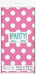 Hot Pink Polka Dots Rectangular Plastic Table Cover (137cm x 274cm) 1 Piece - Ideal for Parties and Events