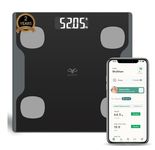 Actofit Body Fat Analyser Smart Scale Home|Complete Digital Body Composition Monitor Including Bmi,Skeletal Muscle,Protein,Fat&11 Other Key Body Composition Analysis,Multi-coloured,Pack of 1