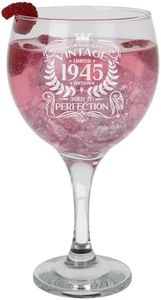 Always Looking Good 79th Birthday Gift Vintage 1945 Aged to Perfection Engraved Large Gin Glass Present for 79 Year Old Etched 645ml Gin Goblet