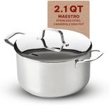 Alva Maestro Stainless Steel Casserole Dish Pot with Lid Non Toxic Soup & Stock Pot 2.1 Qt PFAS, PFOA & PFTE Free, Kitchen Pot, Pasta Pot, Canning Pot, Induction Safe, Add to Your Pots and Pans Set