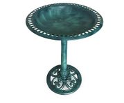 GreenGrove Victorian Garden Bird Bath Pedestal with Ground Pegs & Weather-Resistant Resin - 60cm x 43cm