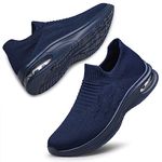 Womens Walking Shoes Non Slip Running Shoes Breathable Workout Shoes Lightweight Gym Sneakers Navy Blue Size 5