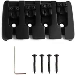 Rubatone 4 String Bass Bridge A Style Top Load Tailpiece with Zinc Saddles for Electric Jazz Bass P Bass Black High Mass.