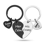 Valentine’s Day Gift for Couple 2Pcs Keychain for Boyfriend Girlfriend Birthday Gift for Husband Wife Anniversary Jewelry Gift for Him Her Wedding Keyring Set Gift I Love You Friendship