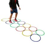 Roxan Vishwa Plastic Agility Ring Ladder | Track & Field Ladders | Set of 12, Multi-Colour