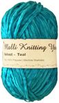 100g Malli Velvet Knitting Yarn Crochet Craft Super Soft Fine Chunky Threat Ball (Teal)