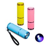 Pearwow 3 Pack LED Flashlight, Small Glow UV Lamp Mini 9-LED Flashlight Nail Dryer, Portable Handy Flashlights for Nail Gel, Hiking, Camping