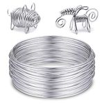 Zocipro Aluminium Wire 2mm x 20m, Bendy Craft Wire, Silver Plated Jewellery Wire, Flexible Modelling Wire Suitable for DIY Sculptures, Jewelry Making, Wire Weaving and Wrapping