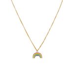 ESVE'S Shining jewel gold plated Charm pendant with Short chain choker for girls women (Rainbow)