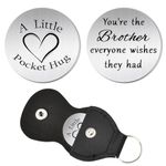 Pocket Hug Brother Gifts from Big Little Brother Keychain for Brothers Christmas Birthday Gifts for Bro Inspirational Gift for Brother In Law Long Distance Relationship Gifts for Bonus Step Brother