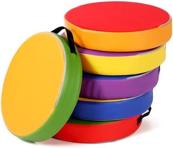 Ripeng Floor Cushions for Classroom 3'' Thick Cushions for Kids 15'' Soft Kids Colored Seating Cushions for Class Elementary Daycare Preschool Nursery Home Learning Meditation, 6 Color (Round)