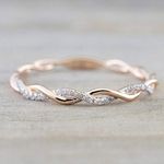 Twist Ring Diamond Full Eternity Wedding Ring Rose Gold Twist Ring,Size 6 Portable and Useful