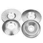 KEEYWOLT Wood Shaping Disc Set for Angle Grinder Woodworking Grinding Wheel Shaping Dish 5/8” Arbor (Silver, 4pcs)