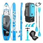 Bluefin Cruise SUP Package UK Design | Stand Up Inflatable Paddle Board | 6” Thick | Fibreglass Paddle | Kayak Conversion Kit | All Accessories | 5Year Warranty | Multiple sizes: Kids, 10’8, 12’, 15’