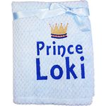 Personalised Baby Boy's Super Soft Prince Crown Blanket (Blue)