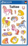 Avery Zweckform 56390 Children's Tattoos (Temporary Transfer Film, Dermatologically Tested) 17 Designs, Horses