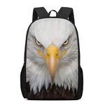 Cool 3D Eagle Face Print Backpack 17.3 Inch Bookbag School Rucksack for Elementary or Middle School Boys and Girls