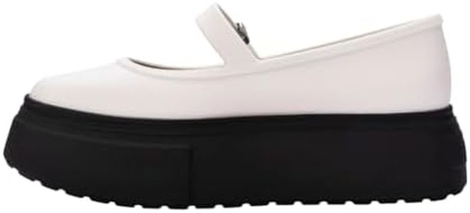 Melissa Soft Ballerina Platform for Women, Black/White, 8