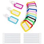 12 Pcs Luggage Tags, Travel Suitcase Tags Plastic Luggage Tags for Suitcases Durable Luggage Tag Luggage Labels for Suitcases Baggage Tag Suitcase ID Tags Travel ID Bag Tag (12 Colors)