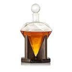 AZTEC Whiskey Decanter Whiskey Diamond Decanter Antique Handblown Ship Decanter Certified Safe Gifts for Men Scotch Bourbon Wine Rum Tequila Decanter 28oz 850ml