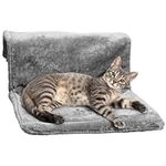 Navaris Radiator Cat Bed, Flat - Adjustable Over Radiator Hammock for Indoor Cats - Holds up to 15kg, Good for 2 Large Cats - Durable & Washable Hanging Beds - Grey