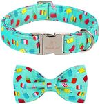 Babole Pet Dog Collar Bow Tie Green Popsicle Dog Collar Girls with Safety Metal Buckle Adjustable Puppy Collars for Small Medium Large Dog (M)