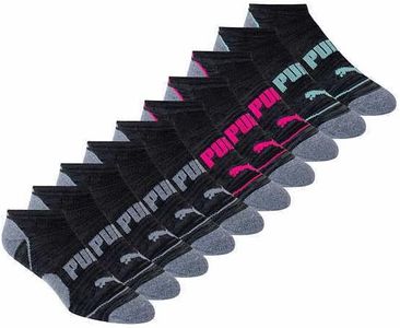 PUMA Womens Comfort Toe No Show Socks 10 Pair, Multicolor, One Size