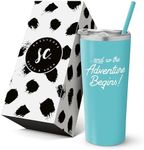 and So The Adventure Begins - Personalized Insulated Coffee Tumbler with Lid – Stainless Steel Insulated Travel Mug with Straw – Graduation, Promotion, Going Away, Job Change - Adventure Awaits