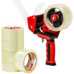 Packatape Packing Tape Gun with 6 Rolls of Extra Strong Clear Tape - Heavy Duty Packaging Tape with Premium Dispenser for Moving, Shipping, and Storage