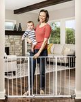 Regalo Easy Open 47-Inch Super Wide Walk Thru Baby Gate, Bonus Kit, Includes 4-Inch and 12-Inch Extension Kit, 4 Pack Pressure Mount Kit and 4 Wall Cups and Mounting Kit , White, 11 Count (Pack of 1)