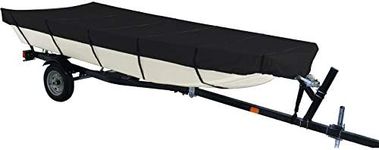 iCOVER 16ft Jon Boat Cover- Water Proof Heavy Duty Trailerable Jon Boat Cover,Fits Jon Boat 16ft Long and Beam Width up to 75in, Black Color