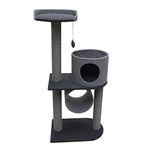 Rosewood Catwalk Collection Charcoal Felt Double Tower for Cats