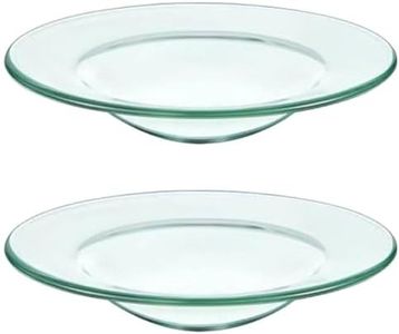 HOMSFOU 2pcs Replacement Oil Warmer Dish Round Clear Wax Warmer Glass Dish Wax Melt Candle Warmer Bowl Plate Lid Tray for Aroma Lamp Electric Lamps Oil Tart Warmer