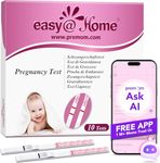 Pregnancy Detection Test Strips Kit 10 Tests: Easy@Home hCG Tests 10 MIU/mL, Powered by Fertility Tracker iOS and Android Premom App (10 hCG)