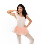 IKAANYA Girls Cap Sleeves Leotard Dress - Ideal for Ballet, Dance, Performance, Stage wear, Party, Dress up Ages (3-12) (Ballet Pink, 3-4 Years)