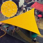 Amgo 16' x 16' x 16' Yellow Triangle Waterproof Sun Shade Sail UPF50+ AMTADT16 Canopy Awning Shelter, 98% UV Blockage Water Resistant, Outdoor Backyard Patio Garden Carport (We Make Custom Size)