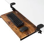 VIVO Small Clamp-on Computer Keyboard and Mouse Under Desk Slider Tray, 20 x 11 inch Pull Out Platform Drawer, Rustic Vintage Brown, MOUNT-KB05ES-N