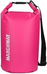 MARCHWAY Floating Waterproof Dry Bag Backpack 5L/10L/20L/30L/40L, Roll Top Sack Keeps Gear Dry for Kayaking, Rafting, Boating, Swimming, Camping, Hiking, Beach, Fishing (Pink, 5L)