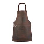 Dark Brown Full Grain Leather Apron Butcher Apron -Cook Apron -BBQ Apron -Cooking Apron - Wood work Apron - Cheff Apron - BBq Grill Gift - DIY Apron - Grill Apron