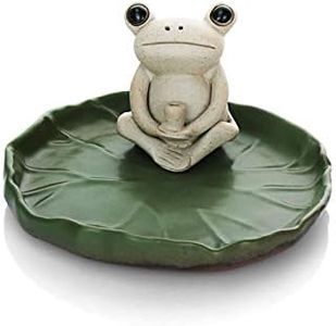 Ozzptuu Frog Incense Stick Holder Cute Incense Holder Ceramics Incense Burner Holder with Ash Catcher for Home Temple Yoga Fragrance