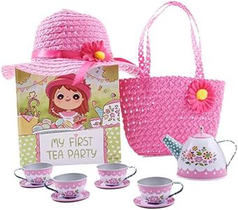 Tickle & Main My First Tea Party Gift Set, 12-Piece Set Includes Book, Tea Set, Hat, and Purse for Toddler Girls