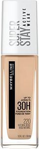 Maybelline Super Stay Full Coverage Liquid Foundation Active Wear Makeup, Up to 30Hr Wear, Transfer, Sweat & Water Resistant, Matte Finish, Natural Beige, 1 Count