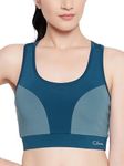Clovia Women's Medium Impact Padded Racerback Sports Bra (BRS050P36_Teal_XXL)